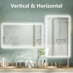 AVER-GROWTH Led Bathroom Mirror With Bluetooth 3 Colour Lights Anti-Fog Touch/wall Switch Vertical/horizontal Brightness Memory 1200X700mm - thumbnail 7