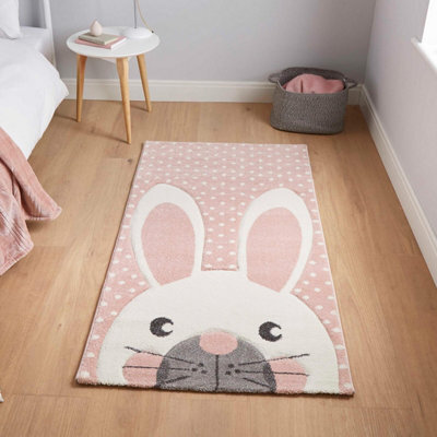Pink Kids Animal Pictorial Graphics Modern Rug For Living Room Bedroom And Dining Room-120Cm X 170Cm - image 1