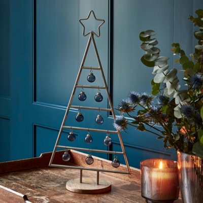 Ivyline Pewter Christmas Tree With Star Iron  H71Cm W35Cm D15Cm - image 1