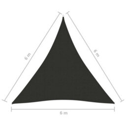 Berkfield Sunshade Sail Oxford Fabric Triangular 6X6X6 M Anthracite - thumbnail 6