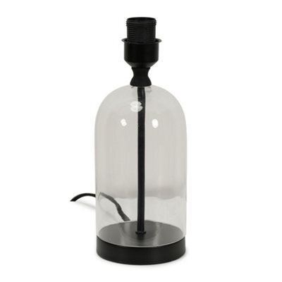 Valuelights Jessy Glass And Black Metal Table Lamp For Living Room And Bedroom - Base Only - image 1