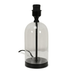 Valuelights Jessy Glass And Black Metal Table Lamp For Living Room And Bedroom - Base Only