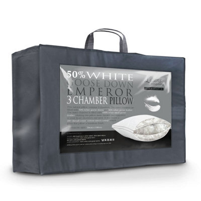 "Littens Emperor Size 3 Chamber Pillow, 50% Goose Down, Side Sleeper, 50Cm X 100Cm (20"" X 40"")" - image 1
