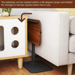 Adjustable C-Shaped Sofa Side End Table Coffee Laptop Table Living Room Bedroom - thumbnail 6