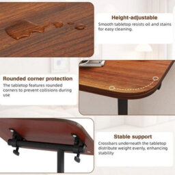 Adjustable C-Shaped Sofa Side End Table Coffee Laptop Table Living Room Bedroom - thumbnail 5