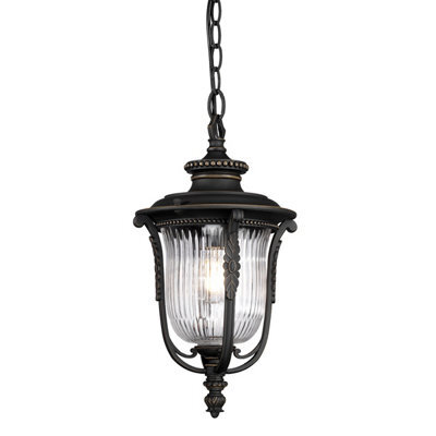 Luminosa Lighting Elstead Luverne 1 Light Outdoor Ceiling Chain Lantern Rubbed Bronze, E27 - image 1
