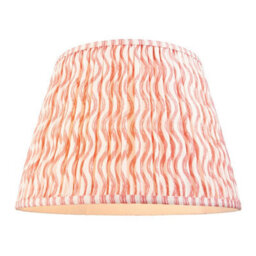 Luminosa Lighting Luminosa Cane Natural Bamboo Floor Lamp With Coral Pink Fabric Ripple Shade 40Cm E27 - thumbnail 7