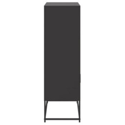 Berkfield Highboard Black 68.5X38.5X123.5 Cm Steel - thumbnail 7