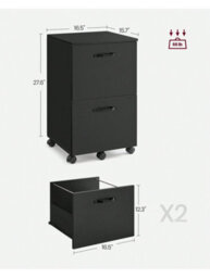 Songmics 2-Drawer Filing Cabinet, Mobile File Cabinet For Home Office, Small Rolling Filing Cabinet, Printer Stand - thumbnail 9