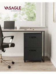 Songmics 2-Drawer Filing Cabinet, Mobile File Cabinet For Home Office, Small Rolling Filing Cabinet, Printer Stand - thumbnail 2