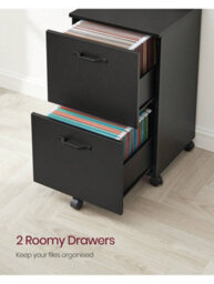 Songmics 2-Drawer Filing Cabinet, Mobile File Cabinet For Home Office, Small Rolling Filing Cabinet, Printer Stand - thumbnail 3