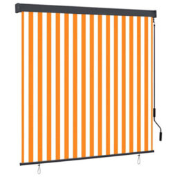 Berkfield Harmful Outdoor Roller Blind 160X250 Cm White And Orange - thumbnail 2