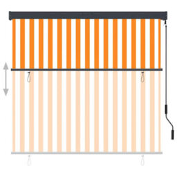 Berkfield Harmful Outdoor Roller Blind 160X250 Cm White And Orange - thumbnail 3