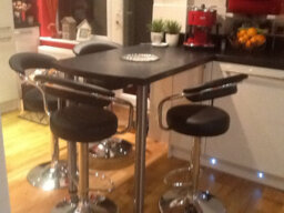 Lamboro Zenith Single Kitchen Bar Stool, Chrome Footrest, Height Adjustable Swivel Gas Lift, Breakfast Stool & Home Barstool, Black - thumbnail 9