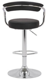 Lamboro Zenith Single Kitchen Bar Stool, Chrome Footrest, Height Adjustable Swivel Gas Lift, Breakfast Stool & Home Barstool, Black - thumbnail 4