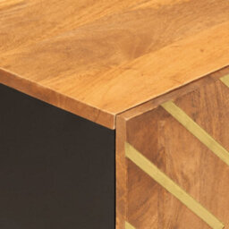 Berkfield Tv Cabinet Brown And Black 80X31.5X46 Cm Solid Wood Mango - thumbnail 8