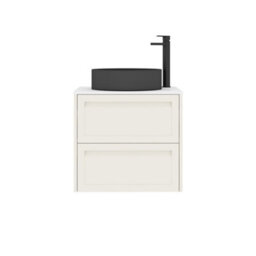 Royal Bathrooms Royal Bathroom Elmore 600mm Classic White Wall Mounted Bathroom Vanity Unit 2 Drawer Plain White Worktop With Art Round Basin - thumbnail 7