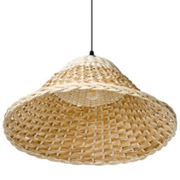 Beliani Pendant Lamp Natural Bamboo And Rattan Shade Handmade Boho Woven Lighting - W45 X H136Cm - thumbnail 5
