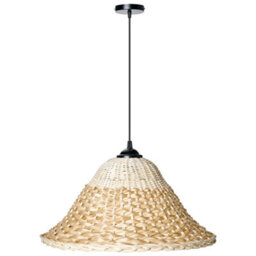 Beliani Pendant Lamp Natural Bamboo And Rattan Shade Handmade Boho Woven Lighting - W45 X H136Cm - thumbnail 3