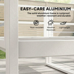 Outsunny 5 Seater Aluminium Garden Furniture Set W/ Table, Light Grey - thumbnail 4