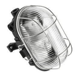 CGC Lighting Cgc Gina Black Oval Metal Cage Bulkhead Wall Or Ceiling Light - thumbnail 3