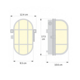 CGC Lighting Cgc Gina Black Oval Metal Cage Bulkhead Wall Or Ceiling Light - thumbnail 5