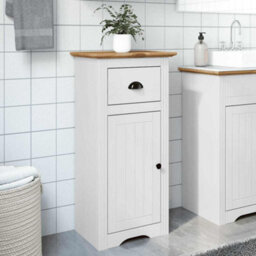 Berkfield Bathroom Cabinet Bodo White And Brown 44X30X90 Cm - thumbnail 3