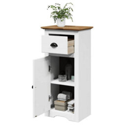 Berkfield Bathroom Cabinet Bodo White And Brown 44X30X90 Cm - thumbnail 1