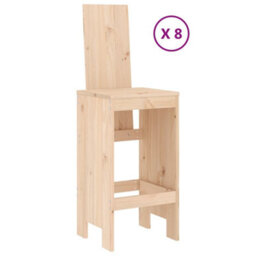 Berkfield 9 Piece Garden Bar Set Solid Wood Pine - thumbnail 3