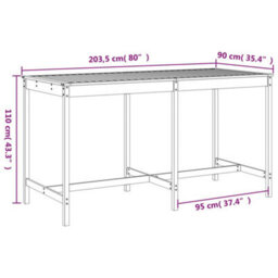 Berkfield 9 Piece Garden Bar Set Solid Wood Pine - thumbnail 9