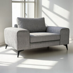 Abakus Direct Venice Armchair In Light Grey With Deep Seats And Extra-Wide Padded Arms - thumbnail 2