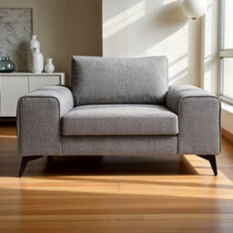 Abakus Direct Venice Armchair In Light Grey With Deep Seats And Extra-Wide Padded Arms - thumbnail 3