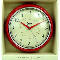 "Home Luxe Interiors 9.5"" Retro Red Diner Wall Clock - Vintage Quartz Analog" - thumbnail 3