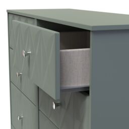 Genoa Ready Assembled Matt Green No Effect 6 Drawer Chest (H)792mm (W)1117mm (D)395mm - thumbnail 2
