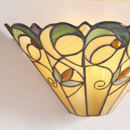 Luminosa Lighting Luminosa Jamelia 1 Light Indoor Wall Uplighter Dark Bronze With Tiffany Glass, E14 - thumbnail 4