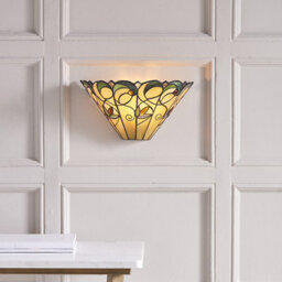 Luminosa Lighting Luminosa Jamelia 1 Light Indoor Wall Uplighter Dark Bronze With Tiffany Glass, E14 - thumbnail 2