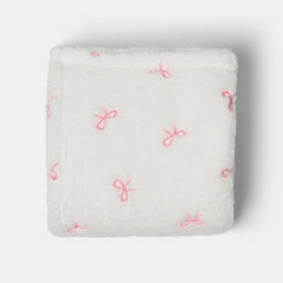 Ohs Bow Embossed Ultrasoft Fleece Throw Thermal Blanket - 125 X 150Cm - Pink - thumbnail 3