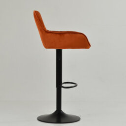 Lakeland Furniture Arnside Burnt Orange Velvet Black Adjustable Base Bar Stool - thumbnail 5