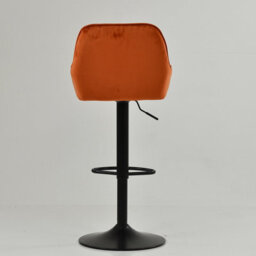 Lakeland Furniture Arnside Burnt Orange Velvet Black Adjustable Base Bar Stool - thumbnail 6