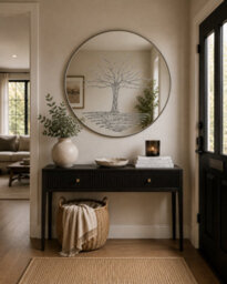 Mirroroutlet Circular Handcrafted Glitter Resin Tree Mirror - thumbnail 2