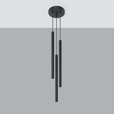 Sollux Lighting Pastelo Steel Black 3P Light Classic Pendant Ceiling Light - image 1