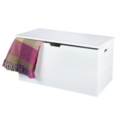 Seaton White Wooden Storage Chest, Blanket Box, Trunk, Ottoman, Toy Box - image 1