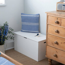 Seaton White Wooden Storage Chest, Blanket Box, Trunk, Ottoman, Toy Box - thumbnail 3