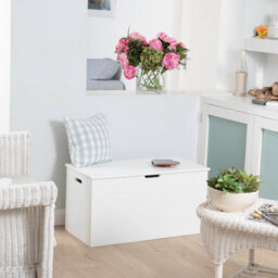 Seaton White Wooden Storage Chest, Blanket Box, Trunk, Ottoman, Toy Box - thumbnail 7