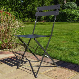 BPS Access Solutions Bps Deluxe Garden Bistro Set - Round Table (Black) - thumbnail 3