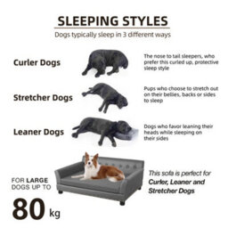 Bingopaw Large Elevated Dog Sofa Pet Couch Bed With Legs Water-Resistant Leather Cushion,96X72X40Cm - thumbnail 5