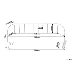 Beliani Sofa 3 Seater Alsvag Velvet Pink - thumbnail 3