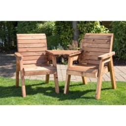 Marlborough Wooden Love Seat With 2X Chair Cushion Burgundy & 1X Fitted Cover - thumbnail 2