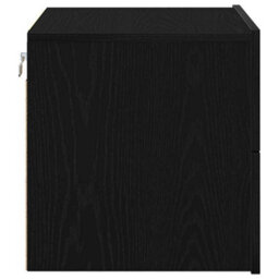 Berkfield Modern Bedside Cabinet With Led Wall-Mounted Black Oak 50X39X41 Cm - thumbnail 7