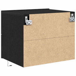 Berkfield Modern Bedside Cabinet With Led Wall-Mounted Black Oak 50X39X41 Cm - thumbnail 8
